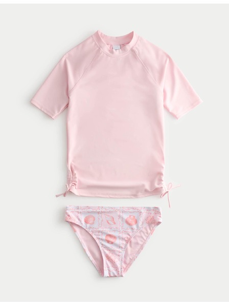 Marks & Spencer 3dílná vesta na bikiny a vyrážku s potiskem mušle (6–16 let) Marks & Spencer růžová