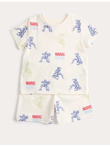 Marks & Spencer Bavlněné pyžamo s motivem Marvel™ (3–12 let) Marks & Spencer smetanová