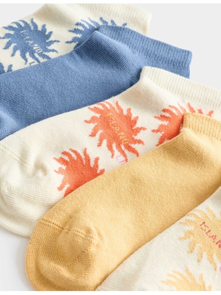 Marks & Spencer Krátké ponožky Trainer Liners™ s vysokým podílem bavlny, 5 párů v balení (6 malé – 7 velké) Marks & Spencer smetanová