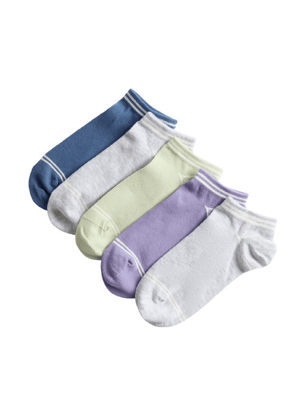 Marks & Spencer Krátké ponožky Trainer Liners™ s vysokým podílem bavlny, 5 párů v balení (6 malé – 7 velké) Marks & Spencer šedá
