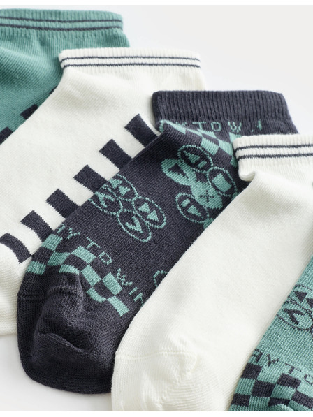 Marks & Spencer Krátké ponožky Trainer Liners™ Gaming, 5 párů v balení (6 malé – 7 velké) Marks & Spencer zelená