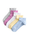 Marks & Spencer Žebrované krátké ponožky Trainer Liners™ s vysokým podílem bavlny, 5 párů (6 malé – 7 velké) Marks & Spencer vícebarevná