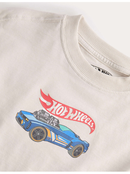 Marks & Spencer Tričko z čisté bavlny s motivem Hot Wheels (2–8 let) Marks & Spencer smetanová