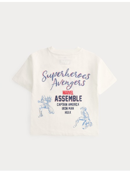 Marks & Spencer Tričko z čisté bavlny s motivem Marvel™ Avengers™ (2–8 let) Marks & Spencer smetanová