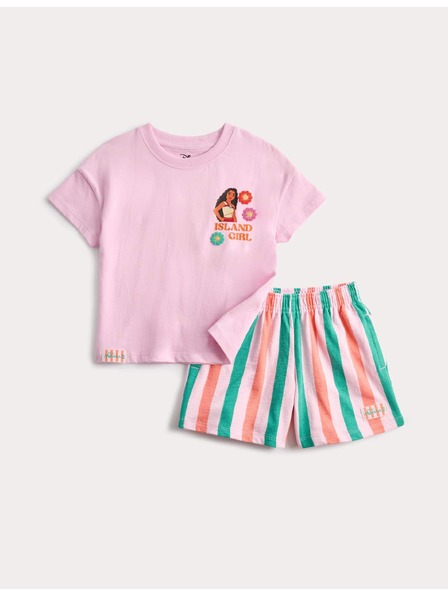 Marks & Spencer Dvoudílný outfit s motivem Moana™ z čisté bavlny (2–8 let) Marks & Spencer růžová