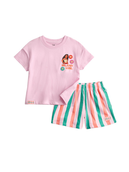Marks & Spencer Dvoudílný outfit s motivem Moana™ z čisté bavlny (2–8 let) Marks & Spencer růžová
