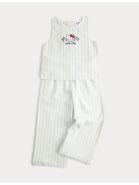 Marks & Spencer 2dílný outfit s motivem Hello Kitty™ z čisté bavlny (2–8 let) Marks & Spencer smetanová