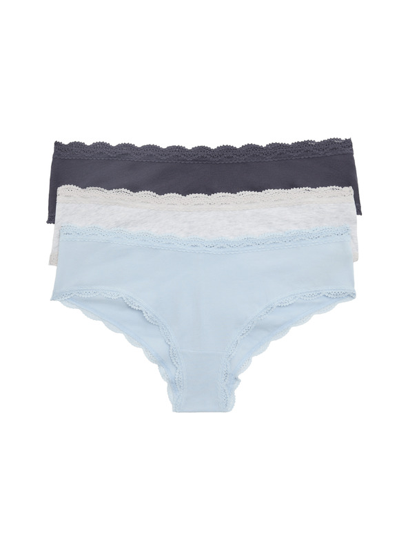 Marks & Spencer 3 ks kalhotek Cotton Rich Hipster Marks & Spencer šedá