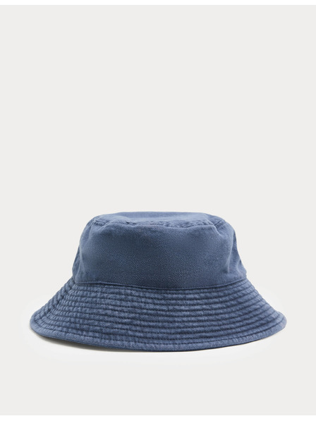 Marks & Spencer Klobouk typu bucket z čisté bavlny Marks & Spencer modrá