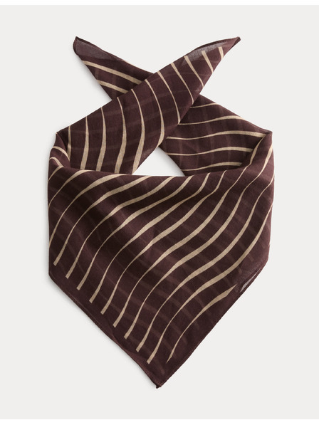 Marks & Spencer Vzorovaný šátek z čisté bavlny Marks & Spencer hnědá