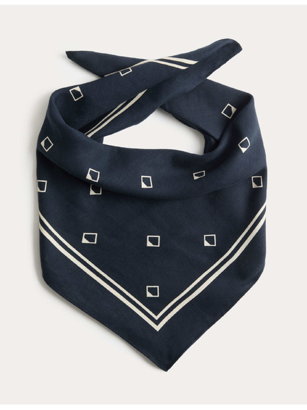 Marks & Spencer Šála s geometrickým potiskem, ze směsi lnu Marks & Spencer námořnická modrá