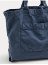 Marks & Spencer Texturovaná keprová nákupní taška z čisté bavlny Marks & Spencer modrá