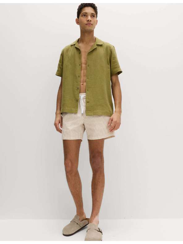 Marks & Spencer Plavecké šortky z mačkaného materiálu Marks & Spencer béžová