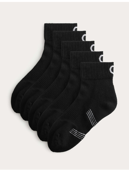 Marks & Spencer 5 párů sportovních odpružených ponožek s vysokým podílem bavlny, technologií Freshfeet a zesíleným chodidlem Marks & Spencer černá