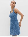 Marks & Spencer Splývavé denimové mini šaty z čisté bavlny ozdobené střapci Marks & Spencer námořnická modrá