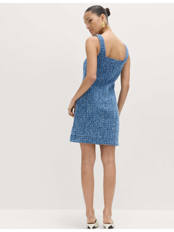 Marks & Spencer Splývavé denimové mini šaty z čisté bavlny ozdobené střapci Marks & Spencer námořnická modrá