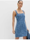 Marks & Spencer Splývavé denimové mini šaty z čisté bavlny ozdobené střapci Marks & Spencer námořnická modrá
