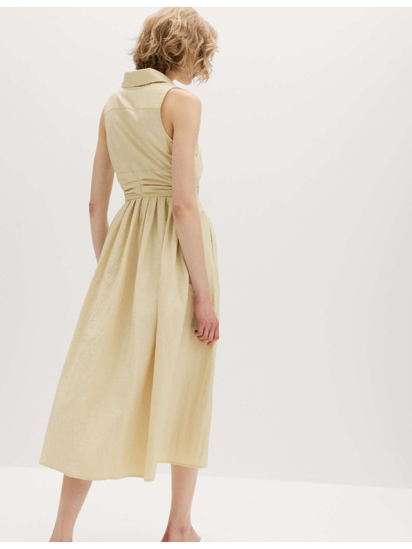 Marks & Spencer Propínací košilové midi šaty Marks & Spencer smetanová