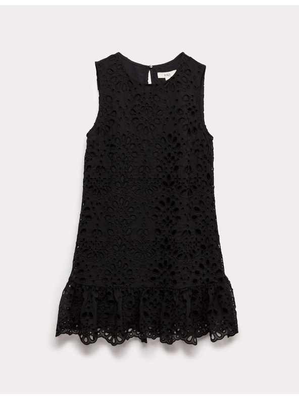 Marks & Spencer Splývavé mini šaty s prostřihovanou výšivkou Marks & Spencer černá