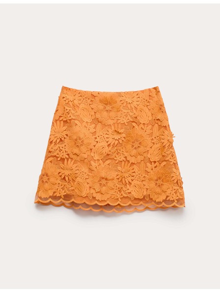 Marks & Spencer Přiléhavá mini sukně s květinovou aplikací Marks & Spencer oranžová