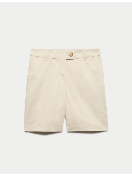 Marks & Spencer Chino šortky s vysokým pasem s vysokým podílem bavlny Marks & Spencer smetanová