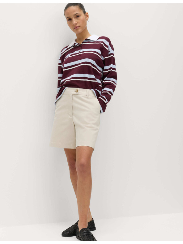 Marks & Spencer Chino šortky s vysokým pasem s vysokým podílem bavlny Marks & Spencer smetanová