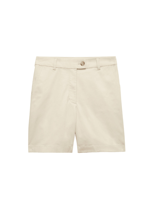 Marks & Spencer Chino šortky s vysokým pasem s vysokým podílem bavlny Marks & Spencer smetanová