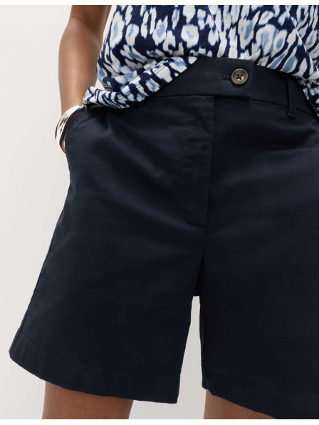 Marks & Spencer Chino šortky s vysokým pasem s vysokým podílem bavlny Marks & Spencer námořnická modrá