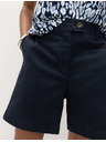 Marks & Spencer Chino šortky s vysokým pasem s vysokým podílem bavlny Marks & Spencer námořnická modrá