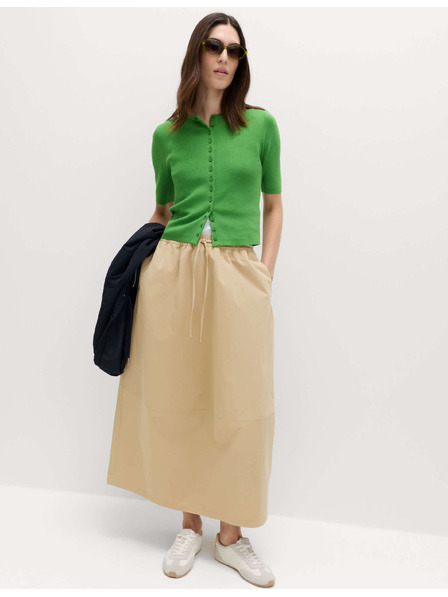 Marks & Spencer Dlouhá tvarovací midi sukně z čisté bavlny Marks & Spencer béžová