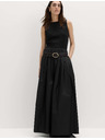 Marks & Spencer Plisovaná maxi sukně z čisté bavlny Marks & Spencer černá