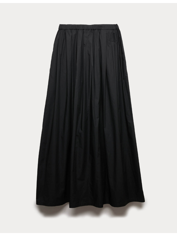 Marks & Spencer Plisovaná maxi sukně z čisté bavlny Marks & Spencer černá