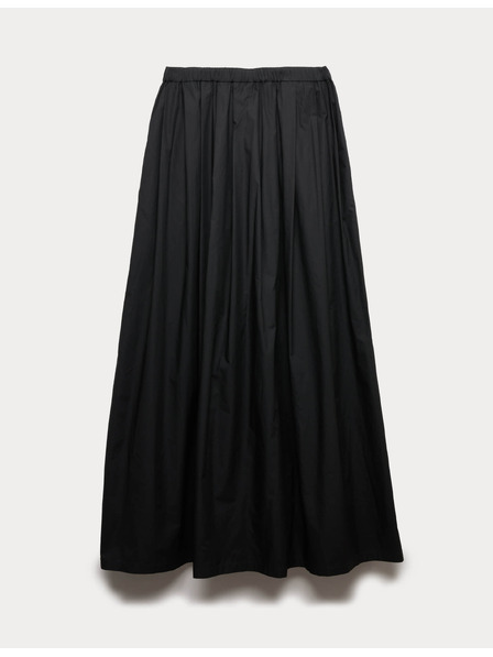 Marks & Spencer Plisovaná maxi sukně z čisté bavlny Marks & Spencer černá