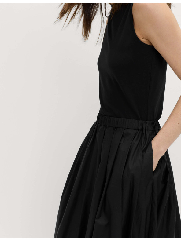 Marks & Spencer Plisovaná maxi sukně z čisté bavlny Marks & Spencer černá