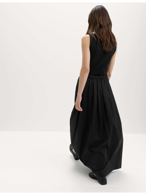 Marks & Spencer Plisovaná maxi sukně z čisté bavlny Marks & Spencer černá