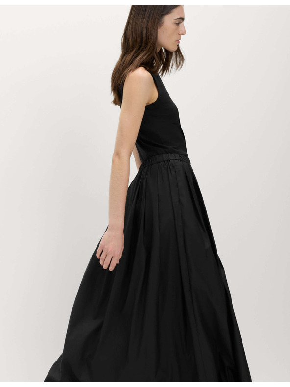 Marks & Spencer Plisovaná maxi sukně z čisté bavlny Marks & Spencer černá
