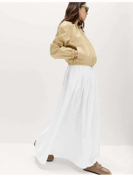 Marks & Spencer Plisovaná maxi sukně z čisté bavlny Marks & Spencer bílá