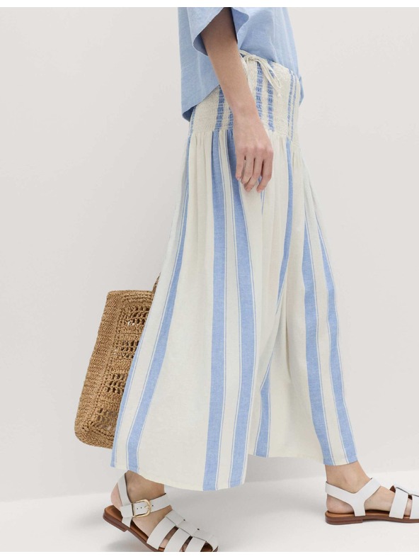 Marks & Spencer Maxi sukně s vysokým podílem lnu a zavazováním Marks & Spencer modrá