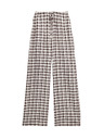 Marks & Spencer Kalhoty z materiálu Gingham, s vysokým podílem lnu s širokými nohavicemi Marks & Spencer hnědá