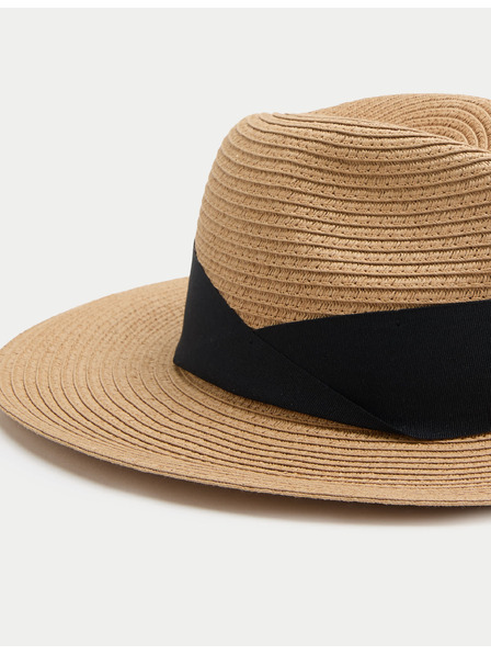 Marks & Spencer Papírový slamák fedora Marks & Spencer béžová