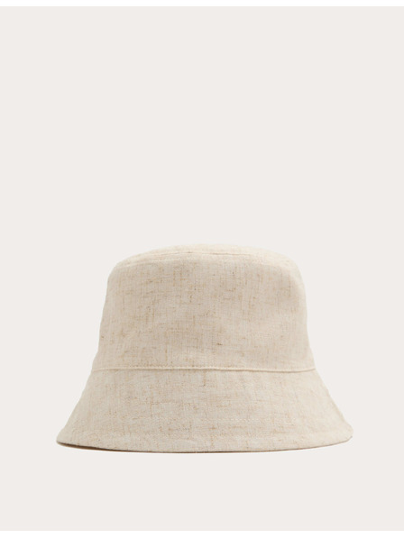 Marks & Spencer Plátěný klobouk typu bucket se lnem Marks & Spencer smetanová