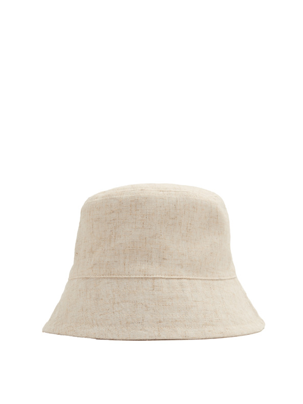 Marks & Spencer Plátěný klobouk typu bucket se lnem Marks & Spencer smetanová