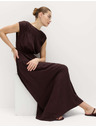 Marks & Spencer Maxi šaty se zvýrazněným pasem a nabíraným lnem Marks & Spencer hnědá