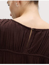 Marks & Spencer Maxi šaty se zvýrazněným pasem a nabíraným lnem Marks & Spencer hnědá