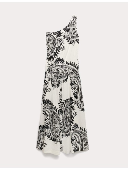 Marks & Spencer Splývavé maxi šaty na jedno rameno s vysokým podílem lnu Marks & Spencer černá