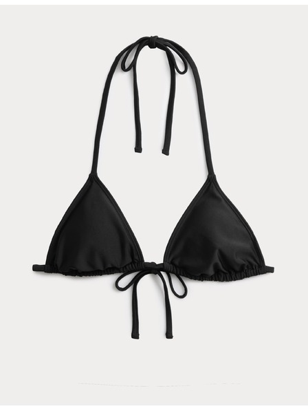 Marks & Spencer Řasený trojúhelníkový horní díl bikin se zavazováním za krk Marks & Spencer černá
