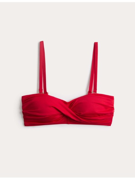 Marks & Spencer Top bikin s podprsenkou bandeau s vycpávkami a překrouceným předním dílem Marks & Spencer červená