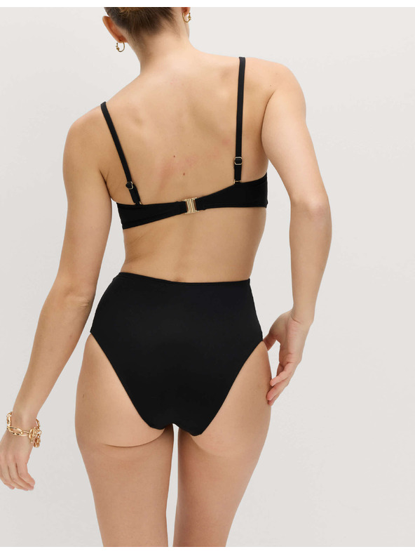 Marks & Spencer Vysoce střižený spodní díl dvoudílných plavek zpevňující břicho, s vysokým pasem Marks & Spencer černá