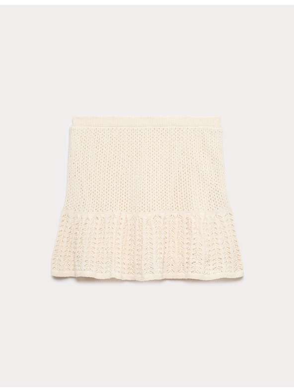Marks & Spencer Pletená mini sukně s texturou, ze směsi bavlny Marks & Spencer bílá