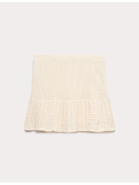 Marks & Spencer Pletená mini sukně s texturou, ze směsi bavlny Marks & Spencer bílá